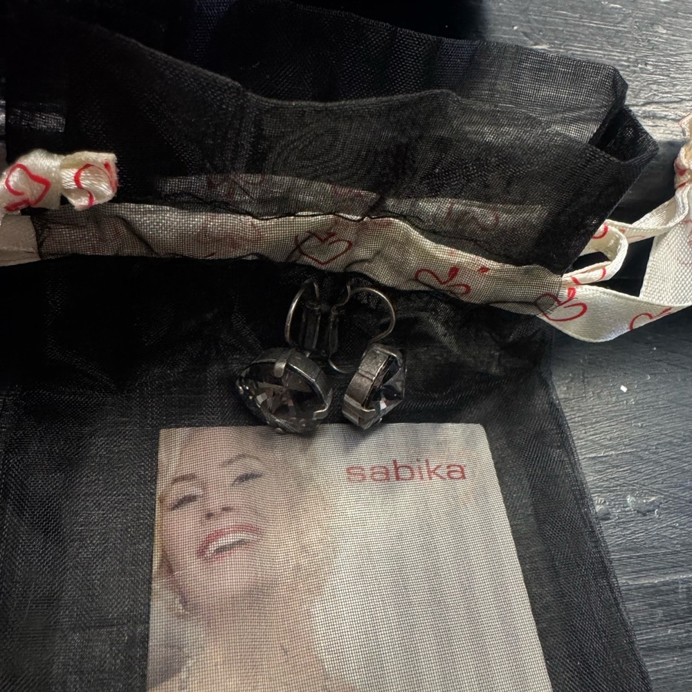 Sabika Black Crystal Earrings